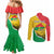 Personalized Burkina Faso Independence Day Couples Matching Mermaid Dress and Long Sleeve Button Shirt Coat Of Arms - Grunge Style - Wonder Print Shop