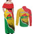 Personalized Burkina Faso Independence Day Couples Matching Off Shoulder Maxi Dress and Long Sleeve Button Shirt Coat Of Arms - Grunge Style - Wonder Print Shop