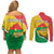 Personalized Burkina Faso Independence Day Couples Matching Off Shoulder Short Dress and Long Sleeve Button Shirt Coat Of Arms - Grunge Style - Wonder Print Shop