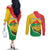 Personalized Burkina Faso Independence Day Couples Matching Off The Shoulder Long Sleeve Dress and Long Sleeve Button Shirt Coat Of Arms - Grunge Style - Wonder Print Shop