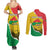 Personalized Burkina Faso Independence Day Couples Matching Summer Maxi Dress and Long Sleeve Button Shirt Coat Of Arms - Grunge Style - Wonder Print Shop