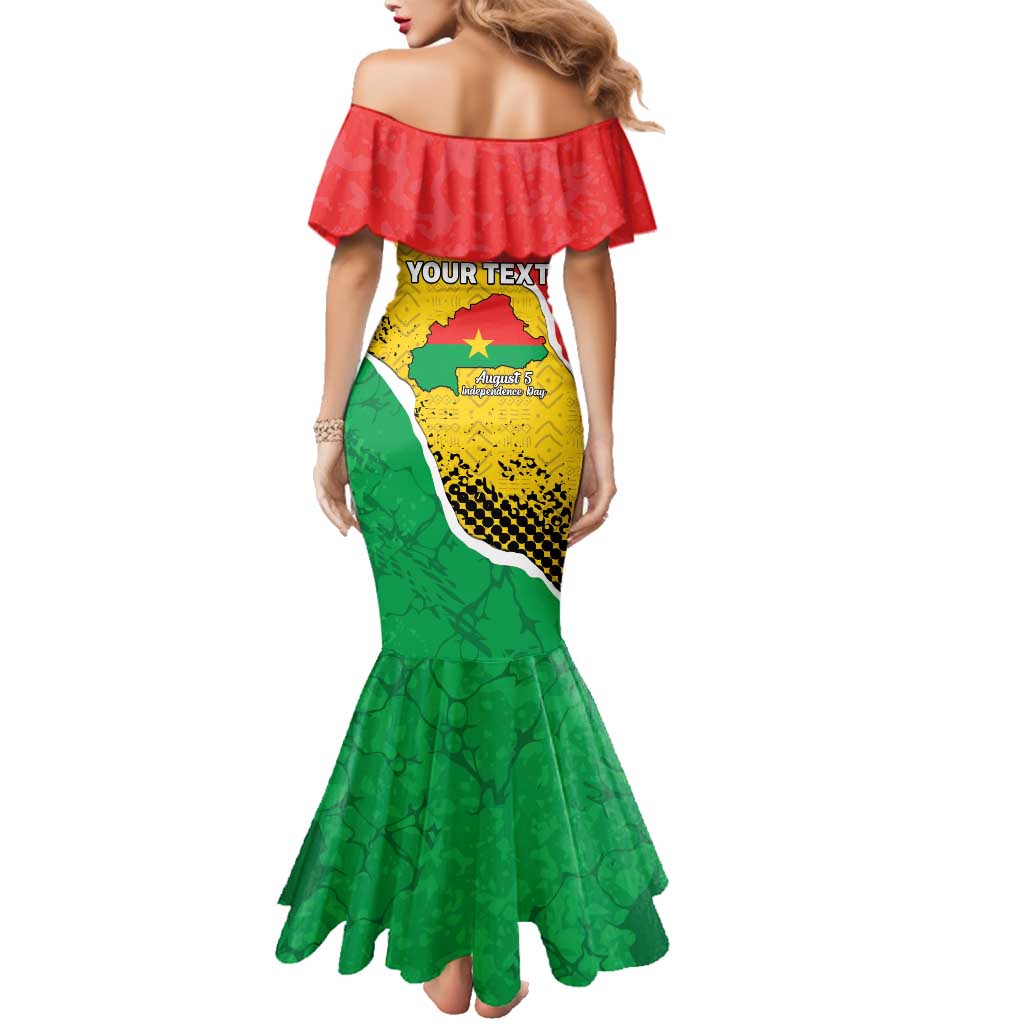 Personalized Burkina Faso Independence Day Family Matching Mermaid Dress and Hawaiian Shirt Coat Of Arms - Grunge Style - Wonder Print Shop