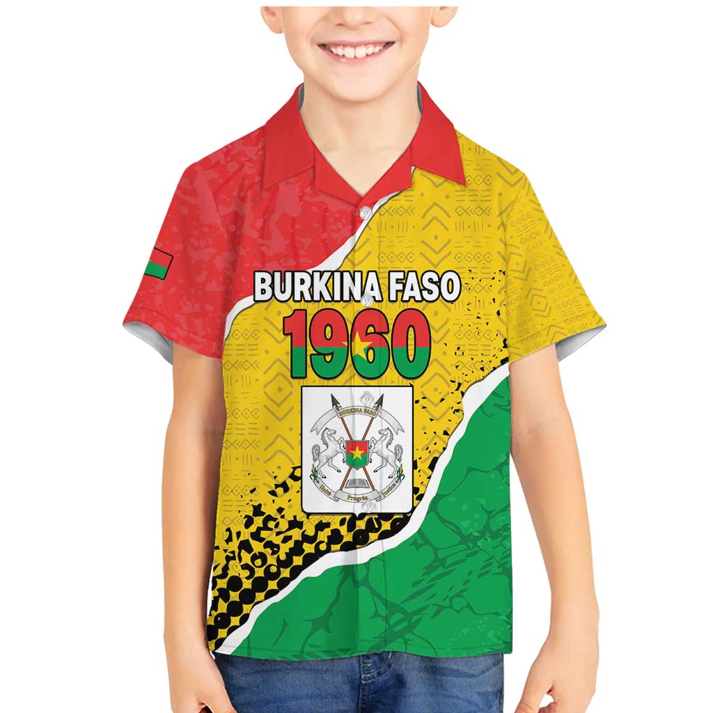 Personalized Burkina Faso Independence Day Family Matching Mermaid Dress and Hawaiian Shirt Coat Of Arms - Grunge Style - Wonder Print Shop