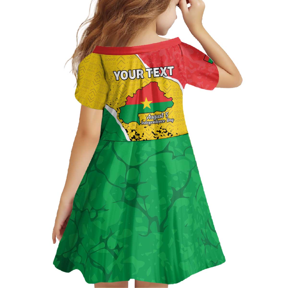 Personalized Burkina Faso Independence Day Family Matching Off The Shoulder Long Sleeve Dress and Hawaiian Shirt Coat Of Arms - Grunge Style - Wonder Print Shop