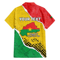 Personalized Burkina Faso Independence Day Family Matching Off The Shoulder Long Sleeve Dress and Hawaiian Shirt Coat Of Arms - Grunge Style - Wonder Print Shop
