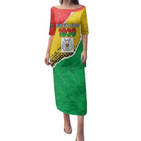 Personalized Burkina Faso Independence Day Family Matching Puletasi and Hawaiian Shirt Coat Of Arms - Grunge Style - Wonder Print Shop