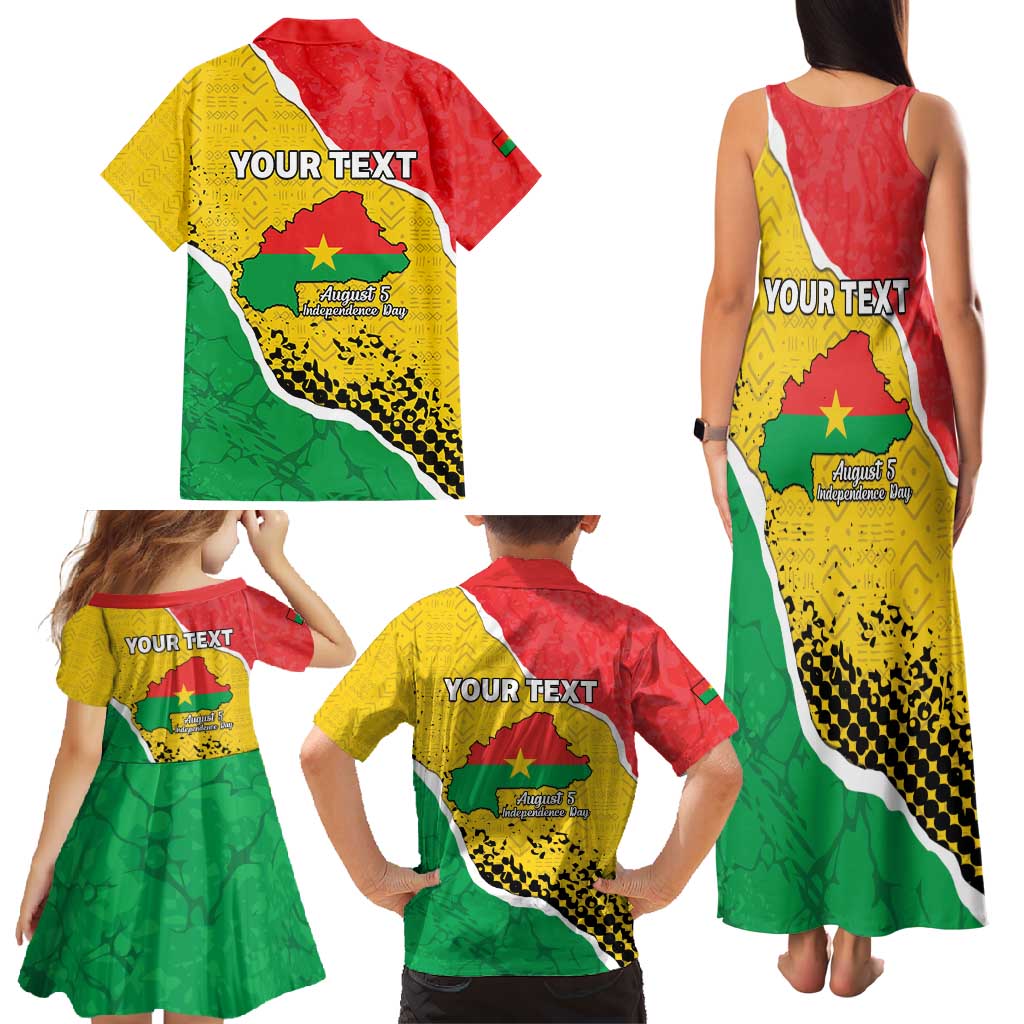 Personalized Burkina Faso Independence Day Family Matching Tank Maxi Dress and Hawaiian Shirt Coat Of Arms - Grunge Style - Wonder Print Shop