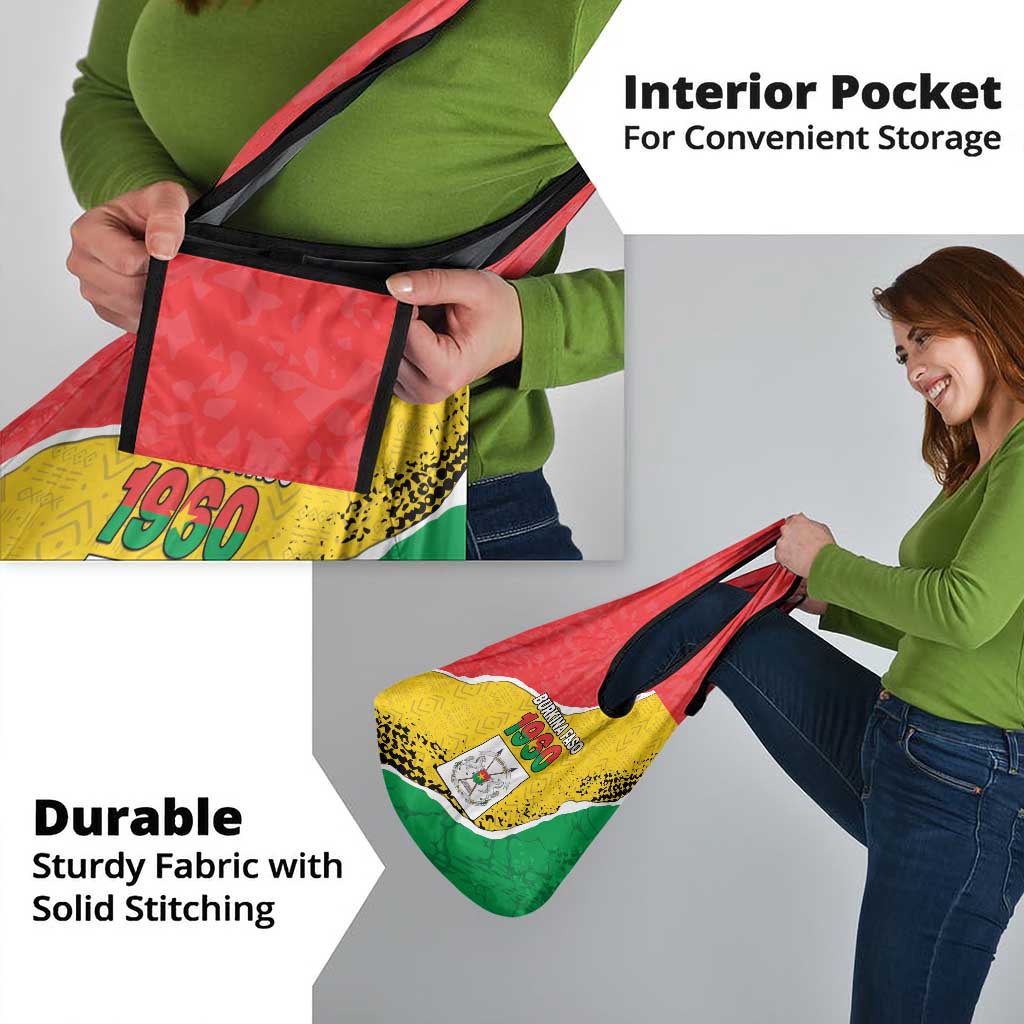 Burkina Faso Independence Day Grocery Bag Coat Of Arms - Grunge Style - Wonder Print Shop