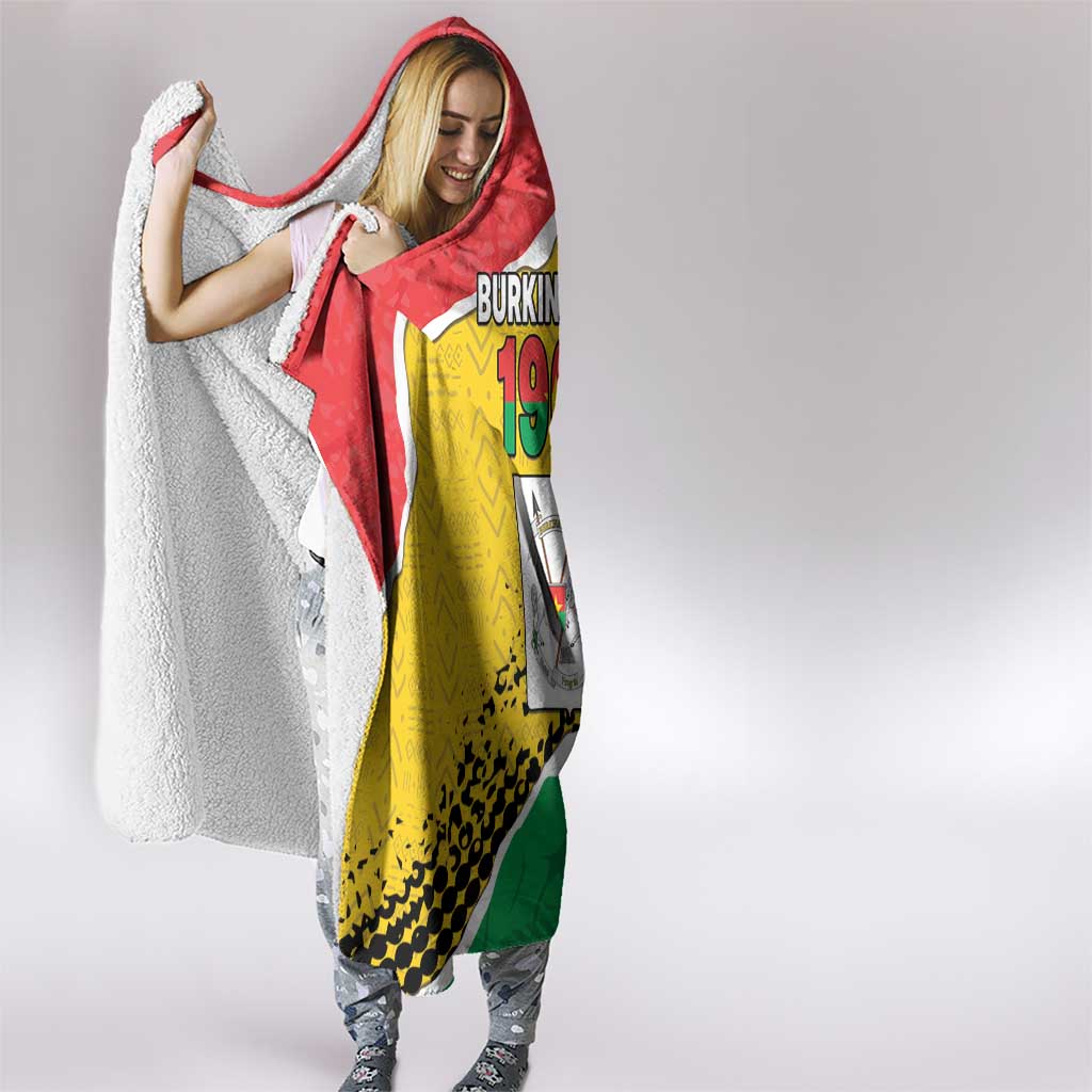 Burkina Faso Independence Day Hooded Blanket Coat Of Arms - Grunge Style - Wonder Print Shop