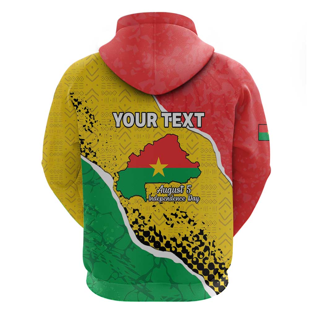 Personalized Burkina Faso Independence Day Hoodie Coat Of Arms - Grunge Style - Wonder Print Shop