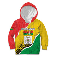 Personalized Burkina Faso Independence Day Kid Hoodie Coat Of Arms - Grunge Style - Wonder Print Shop
