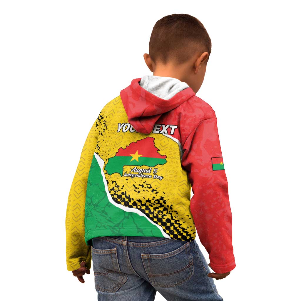 Personalized Burkina Faso Independence Day Kid Hoodie Coat Of Arms - Grunge Style - Wonder Print Shop