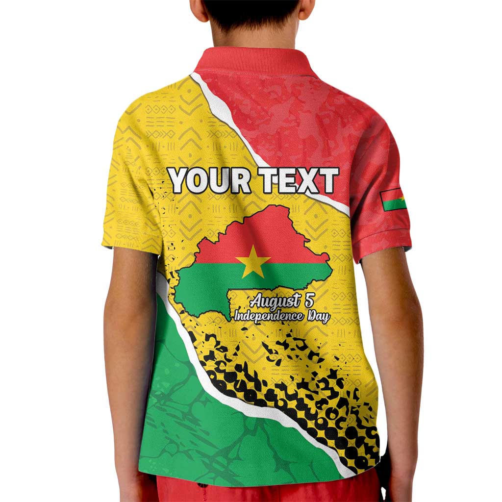 Personalized Burkina Faso Independence Day Kid Polo Shirt Coat Of Arms - Grunge Style - Wonder Print Shop