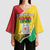 Personalized Burkina Faso Independence Day Kimono Sleeve Blouse Coat Of Arms - Grunge Style - Wonder Print Shop