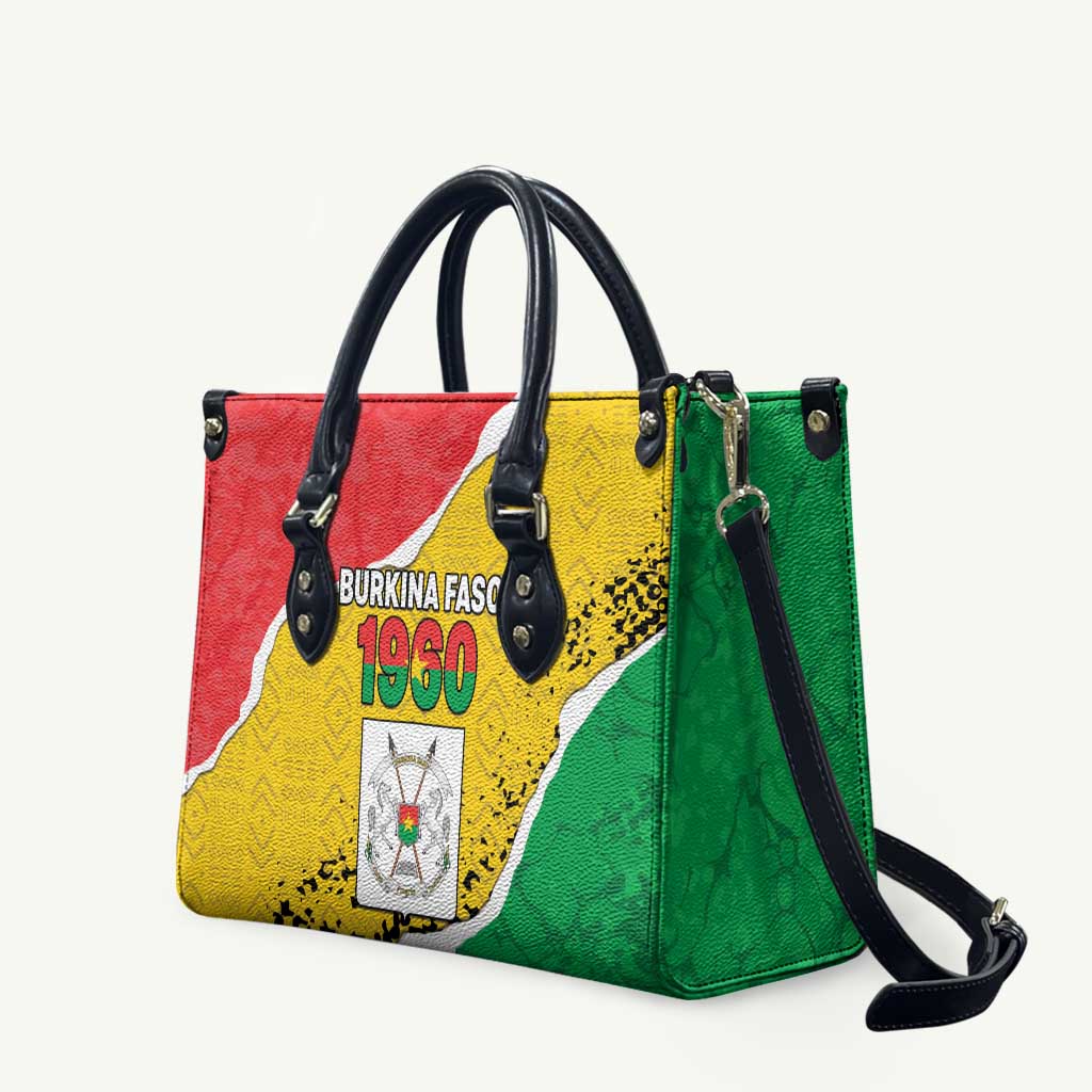 Burkina Faso Independence Day Leather Bag Coat Of Arms - Grunge Style - Wonder Print Shop