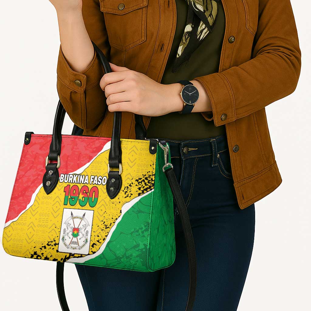 Burkina Faso Independence Day Leather Bag Coat Of Arms - Grunge Style - Wonder Print Shop