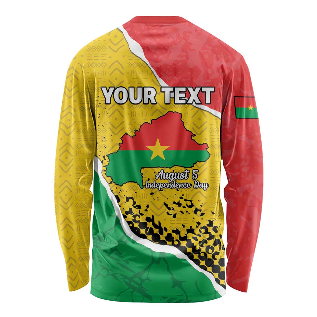 Personalized Burkina Faso Independence Day Long Sleeve Shirt Coat Of Arms - Grunge Style - Wonder Print Shop