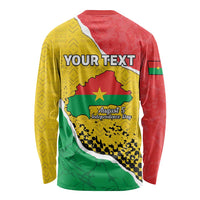 Personalized Burkina Faso Independence Day Long Sleeve Shirt Coat Of Arms - Grunge Style - Wonder Print Shop