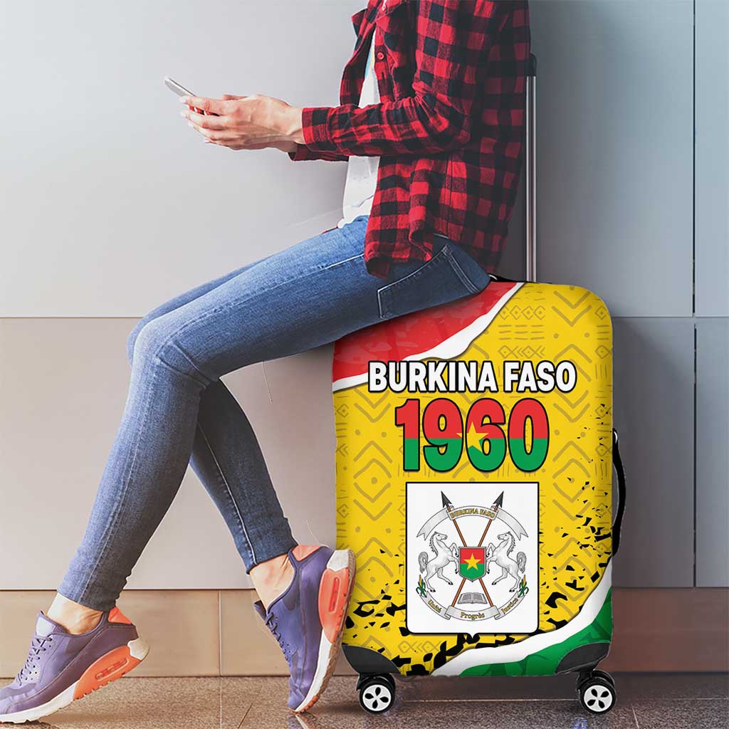 Burkina Faso Independence Day Luggage Cover Coat Of Arms - Grunge Style - Wonder Print Shop