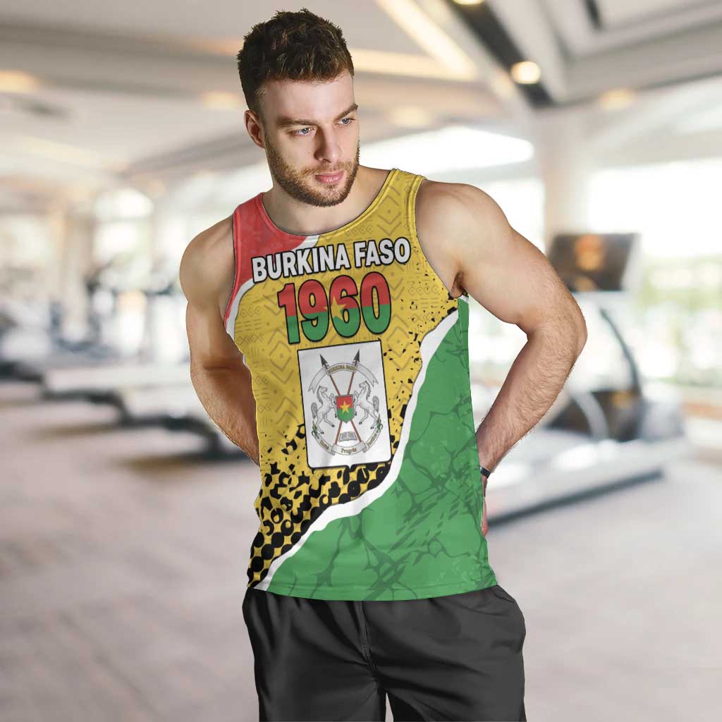 Personalized Burkina Faso Independence Day Men Tank Top Coat Of Arms - Grunge Style - Wonder Print Shop