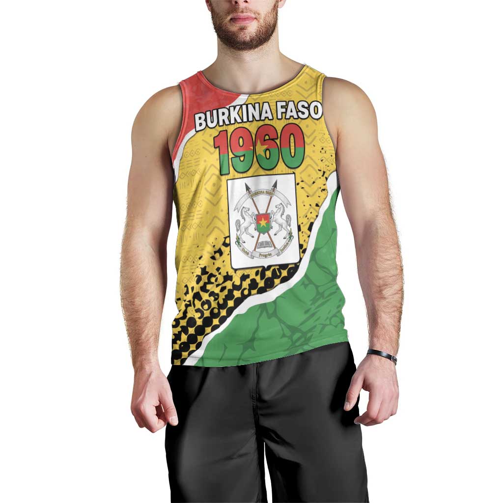 Personalized Burkina Faso Independence Day Men Tank Top Coat Of Arms - Grunge Style - Wonder Print Shop
