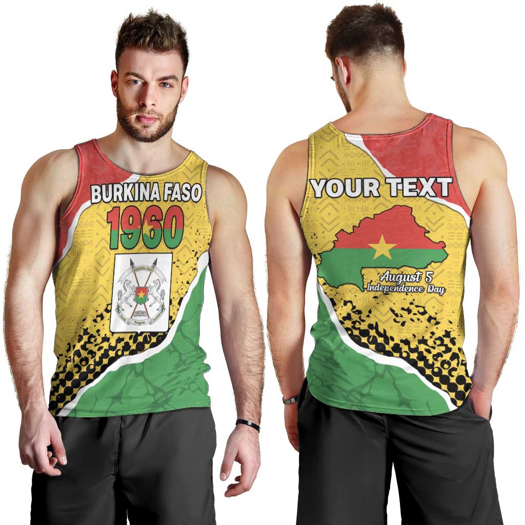 Personalized Burkina Faso Independence Day Men Tank Top Coat Of Arms - Grunge Style - Wonder Print Shop