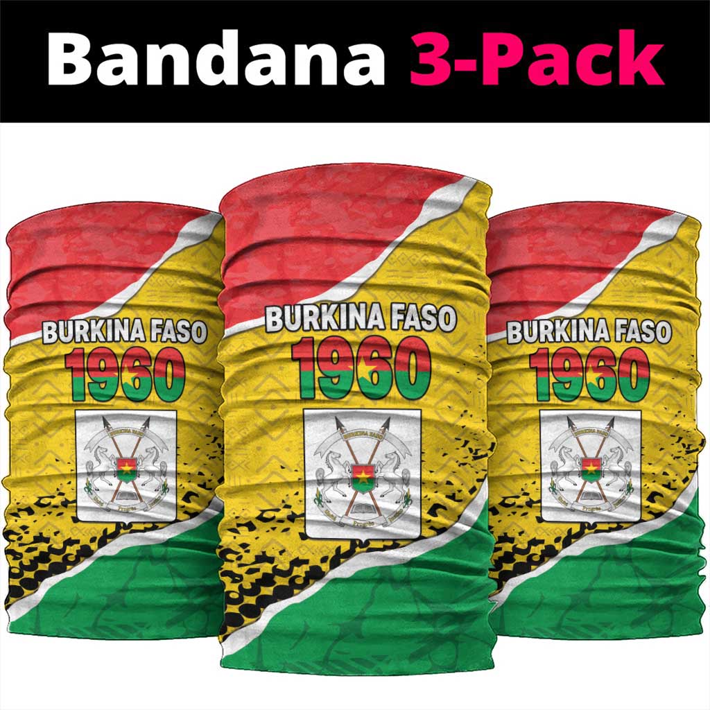 Burkina Faso Independence Day Neck Gaiter Coat Of Arms - Grunge Style - Wonder Print Shop
