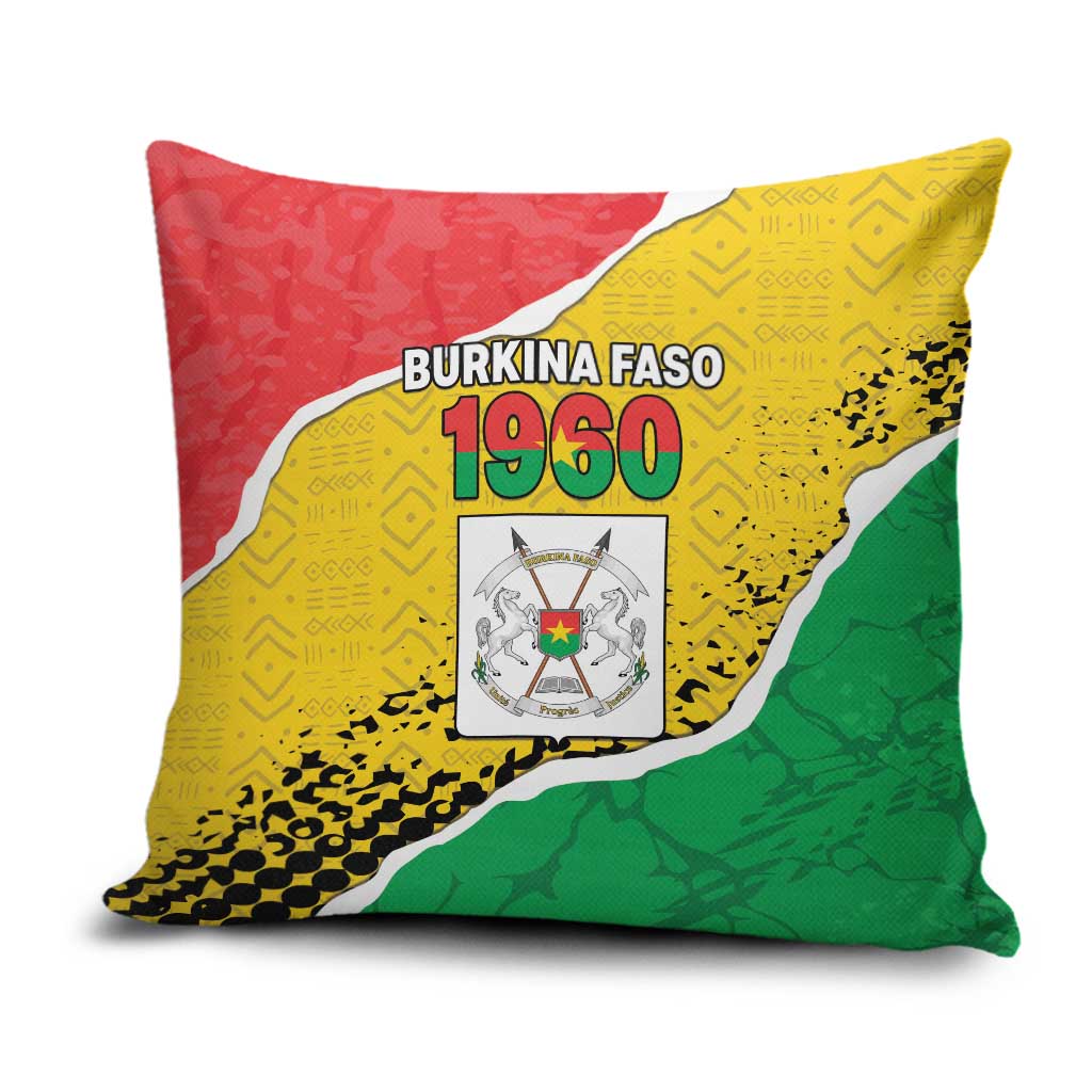 Burkina Faso Independence Day Pillow Cover Coat Of Arms - Grunge Style - Wonder Print Shop
