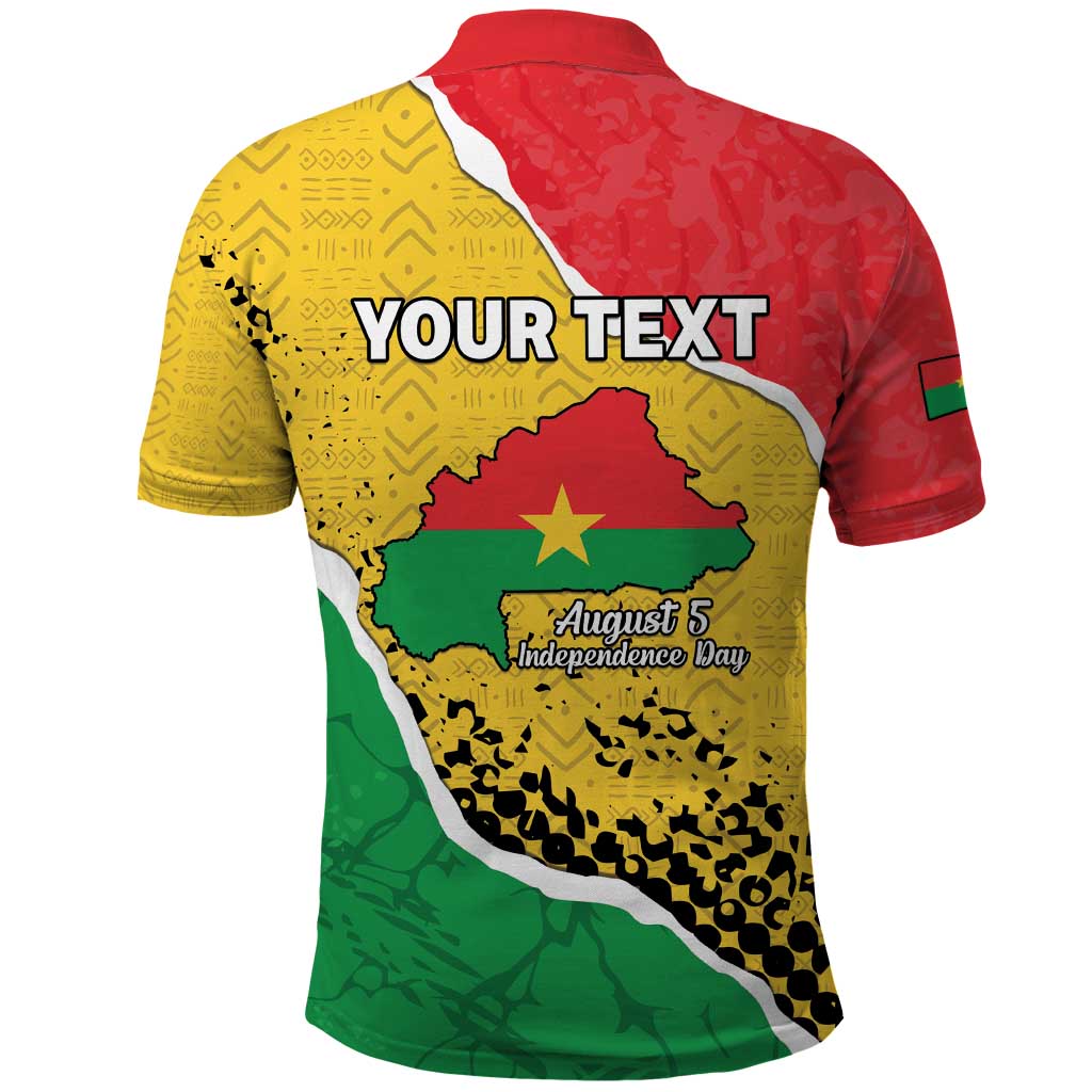 Personalized Burkina Faso Independence Day Polo Shirt Coat Of Arms - Grunge Style - Wonder Print Shop