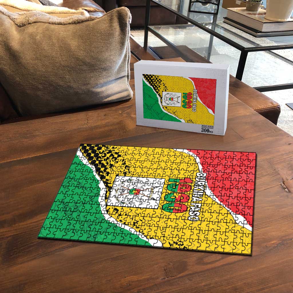 Burkina Faso Independence Day Puzzle Coat Of Arms - Grunge Style - Wonder Print Shop
