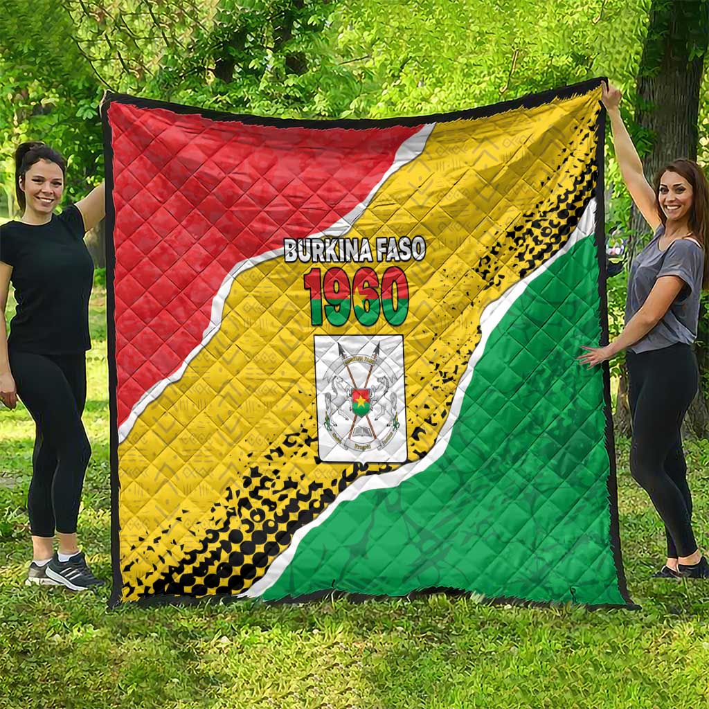 Burkina Faso Independence Day Quilt Coat Of Arms - Grunge Style - Wonder Print Shop