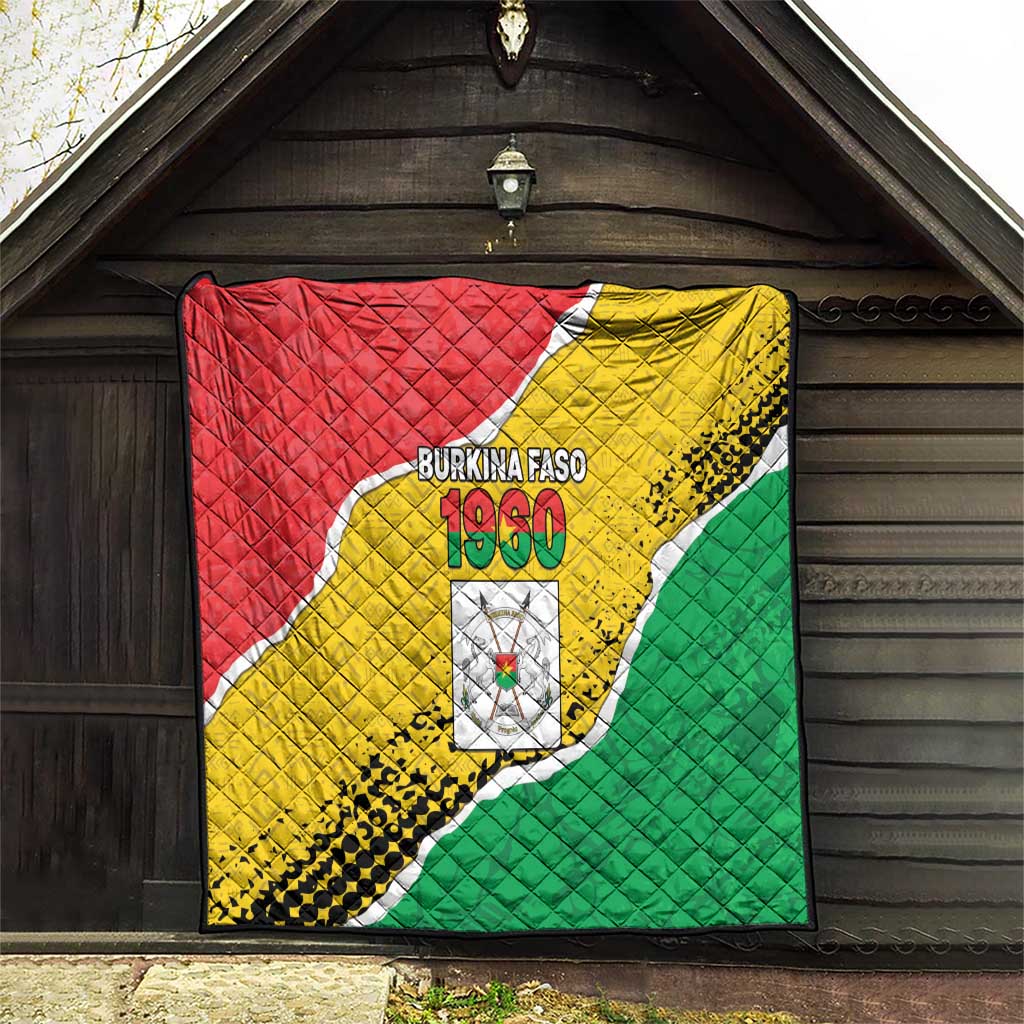 Burkina Faso Independence Day Quilt Coat Of Arms - Grunge Style - Wonder Print Shop