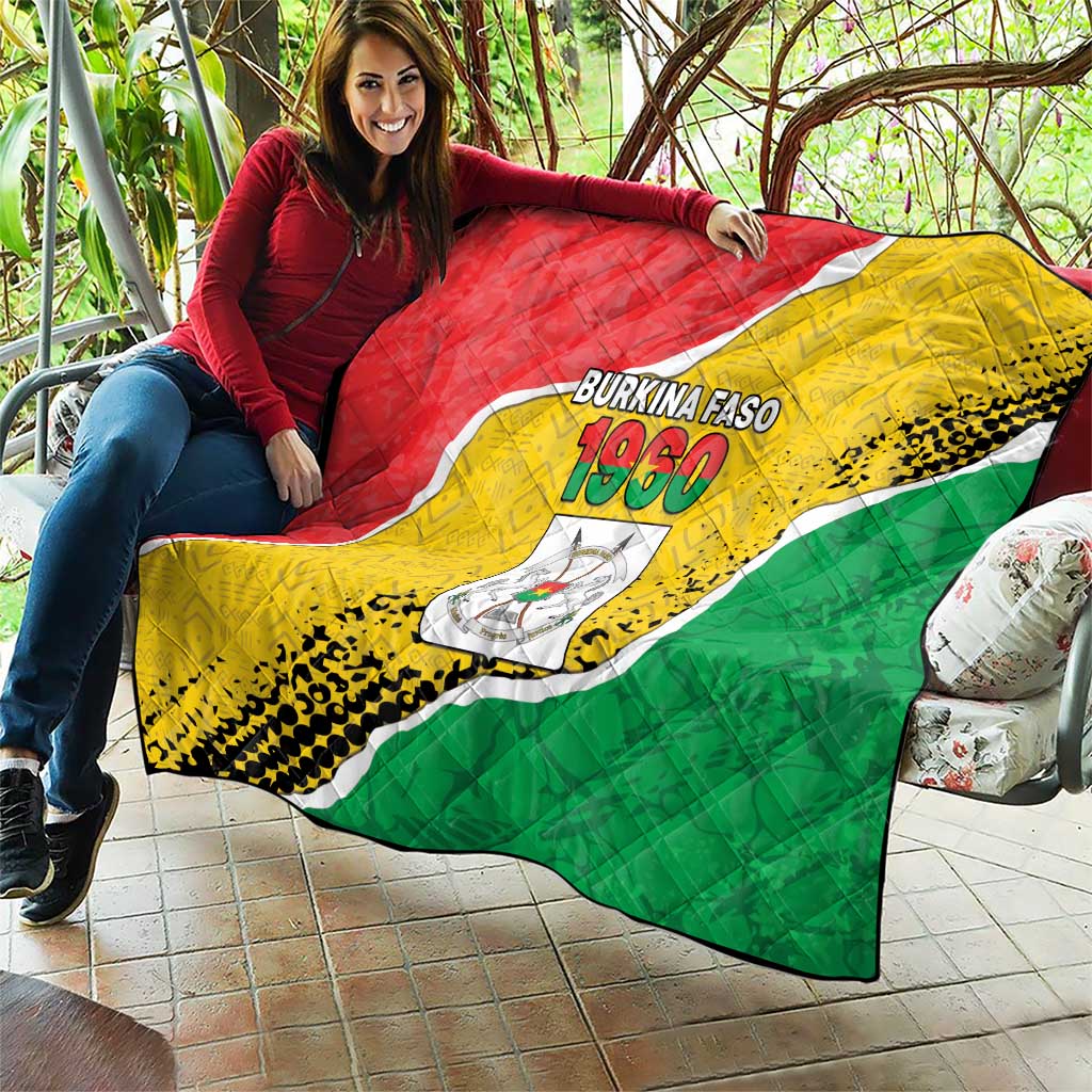 Burkina Faso Independence Day Quilt Coat Of Arms - Grunge Style - Wonder Print Shop