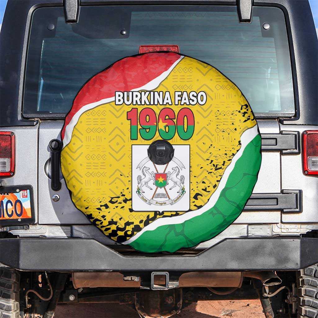 Burkina Faso Independence Day Spare Tire Cover Coat Of Arms - Grunge Style - Wonder Print Shop