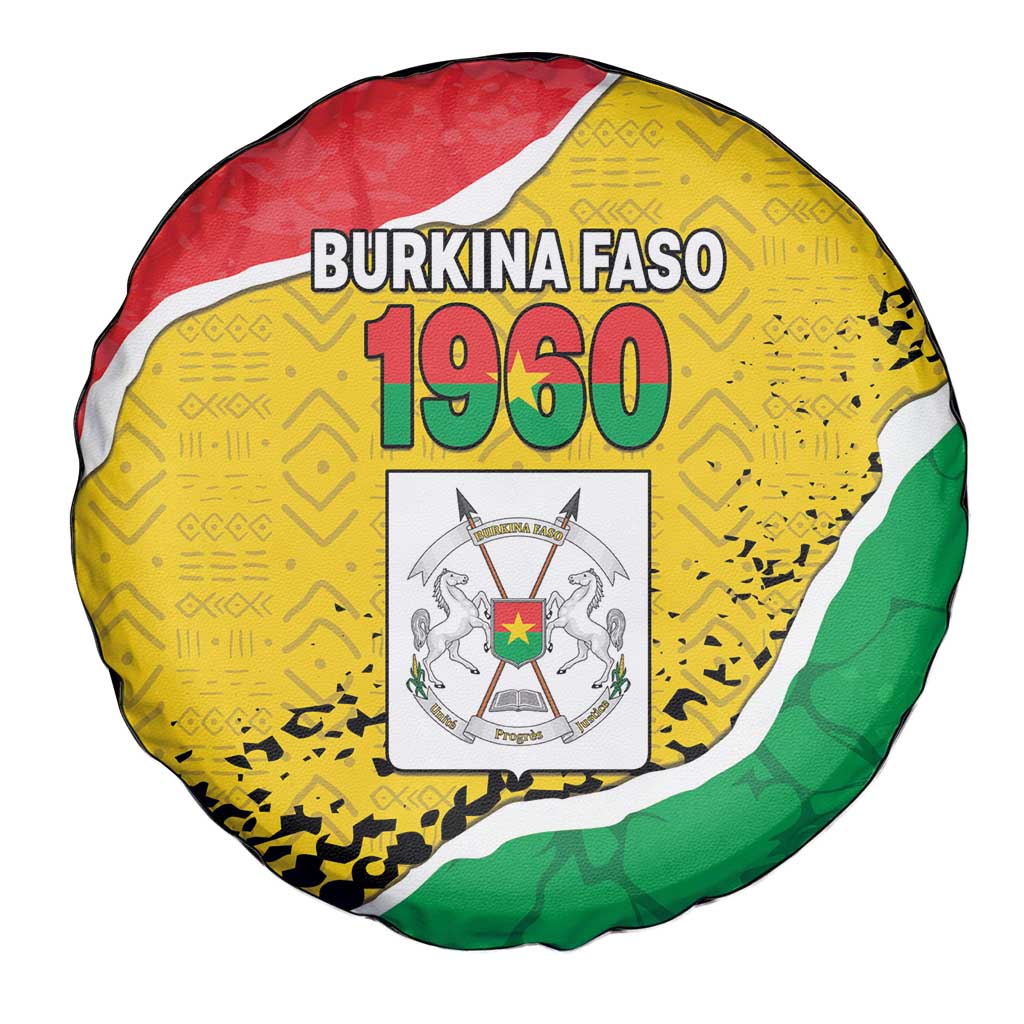 Burkina Faso Independence Day Spare Tire Cover Coat Of Arms - Grunge Style - Wonder Print Shop