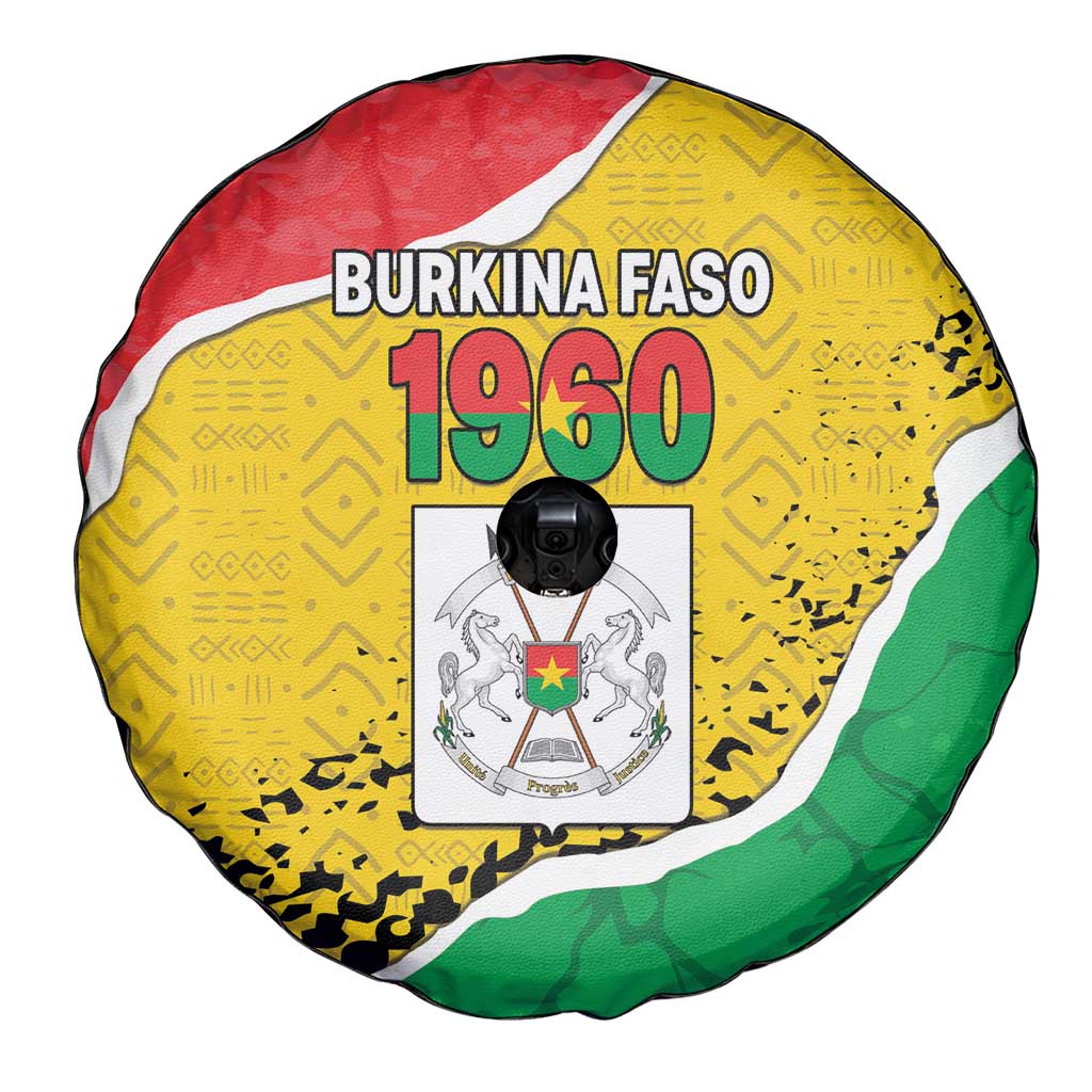 Burkina Faso Independence Day Spare Tire Cover Coat Of Arms - Grunge Style - Wonder Print Shop