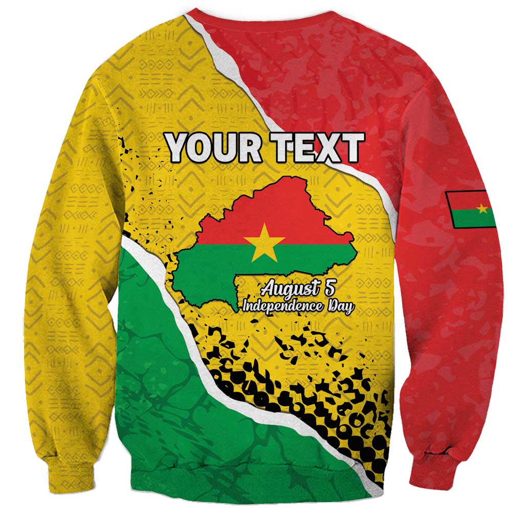 Personalized Burkina Faso Independence Day Sweatshirt Coat Of Arms - Grunge Style - Wonder Print Shop