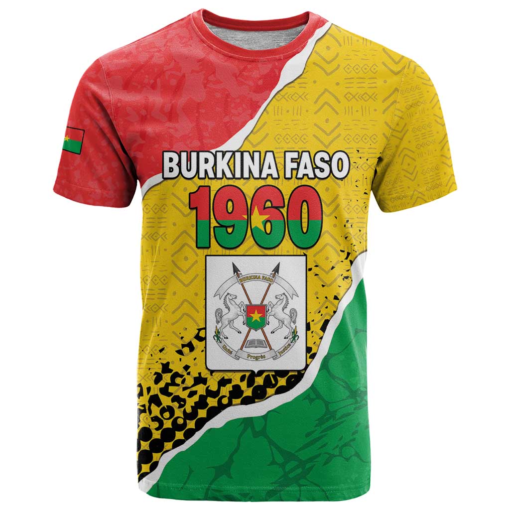 Personalized Burkina Faso Independence Day T Shirt Coat Of Arms - Grunge Style - Wonder Print Shop