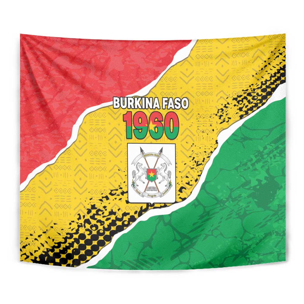 Burkina Faso Independence Day Tapestry Coat Of Arms - Grunge Style - Wonder Print Shop