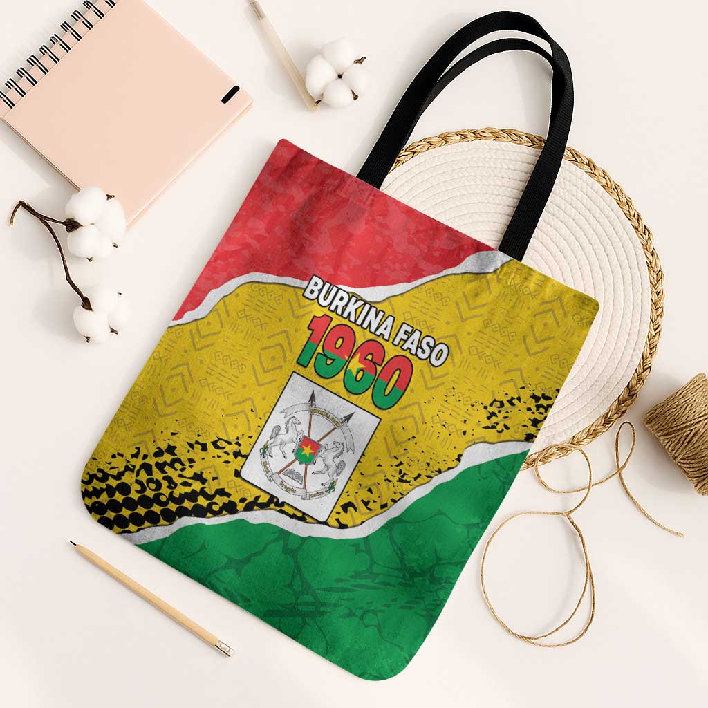 Burkina Faso Independence Day Tote Bag Coat Of Arms - Grunge Style - Wonder Print Shop