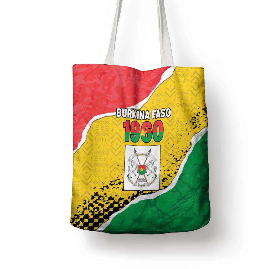 Burkina Faso Independence Day Tote Bag Coat Of Arms - Grunge Style - Wonder Print Shop