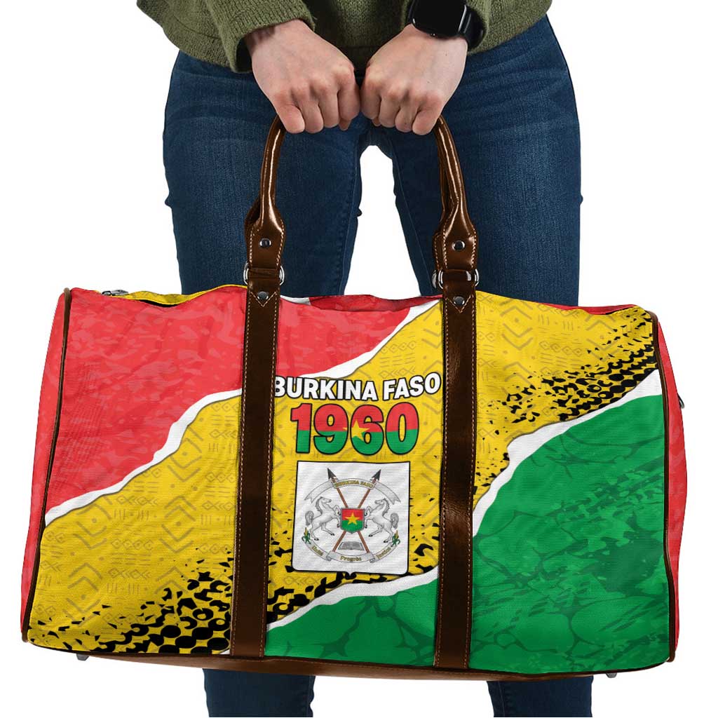 Burkina Faso Independence Day Travel Bag Coat Of Arms - Grunge Style - Wonder Print Shop