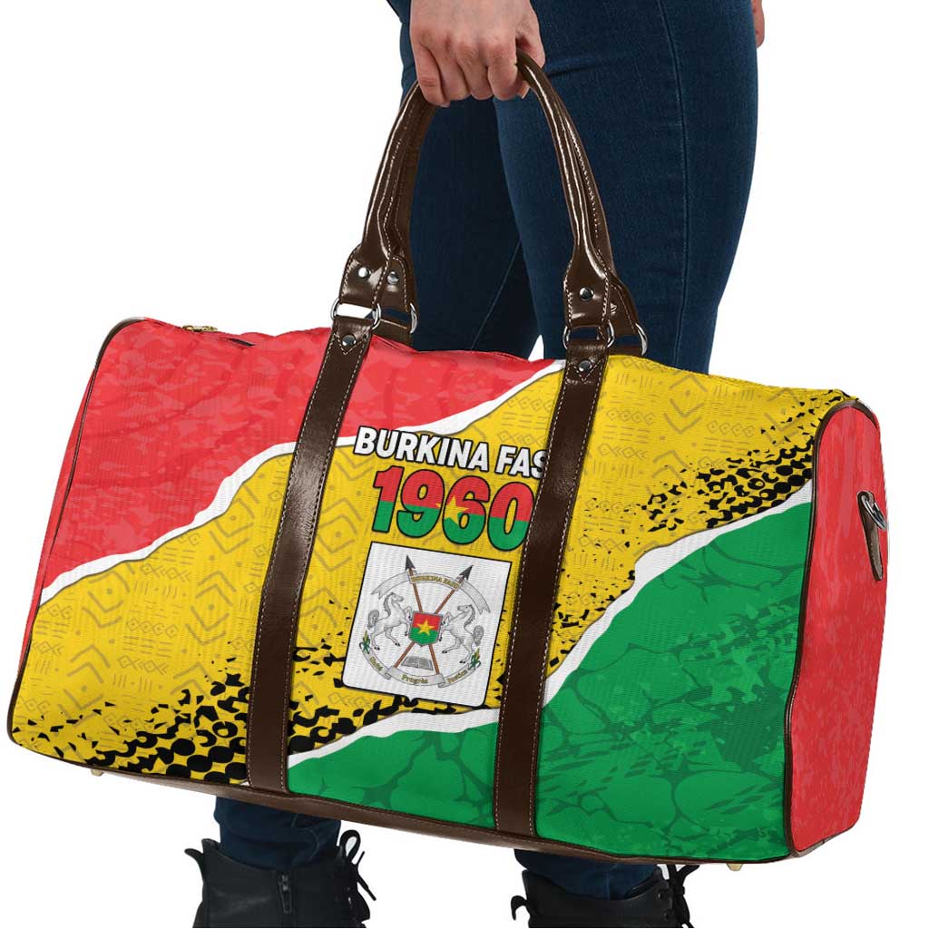 Burkina Faso Independence Day Travel Bag Coat Of Arms - Grunge Style - Wonder Print Shop