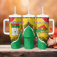 Personalized Burkina Faso Independence Day Tumbler With Handle Coat Of Arms - Grunge Style - Wonder Print Shop