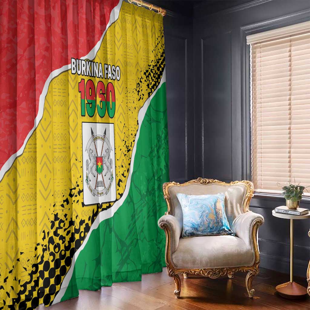 Burkina Faso Independence Day Window Curtain Coat Of Arms - Grunge Style - Wonder Print Shop