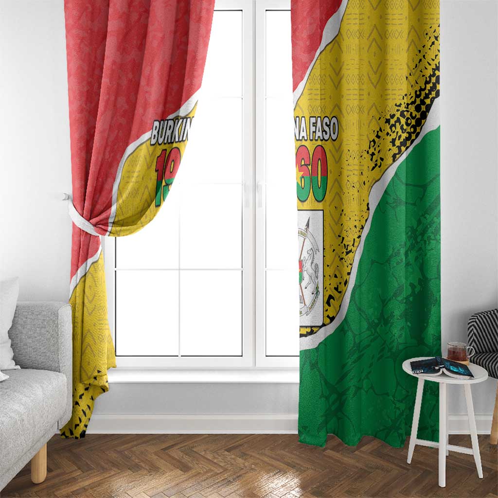 Burkina Faso Independence Day Window Curtain Coat Of Arms - Grunge Style - Wonder Print Shop