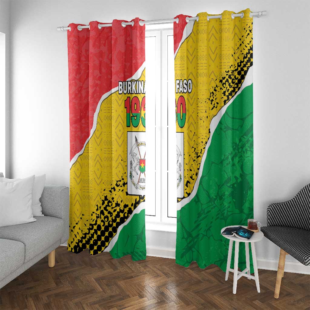 Burkina Faso Independence Day Window Curtain Coat Of Arms - Grunge Style - Wonder Print Shop