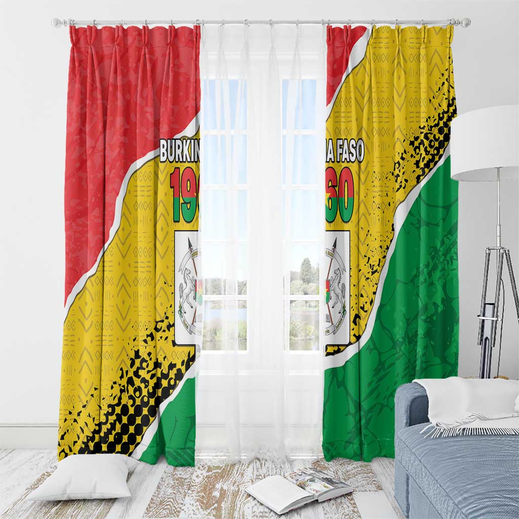 Burkina Faso Independence Day Window Curtain Coat Of Arms - Grunge Style - Wonder Print Shop