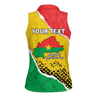 Personalized Burkina Faso Independence Day Women Sleeveless Polo Shirt Coat Of Arms - Grunge Style - Wonder Print Shop