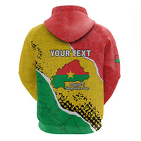 Personalized Burkina Faso Independence Day Zip Hoodie Coat Of Arms - Grunge Style - Wonder Print Shop
